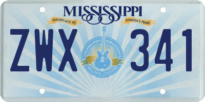 MS license plate ZWX341