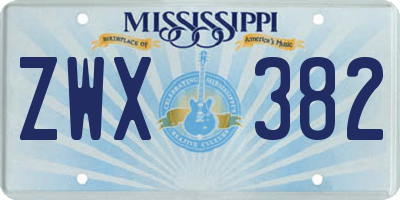 MS license plate ZWX382