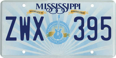 MS license plate ZWX395
