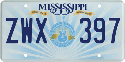 MS license plate ZWX397