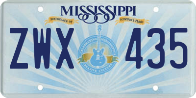 MS license plate ZWX435