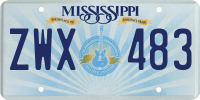 MS license plate ZWX483
