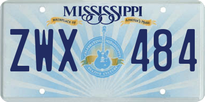 MS license plate ZWX484