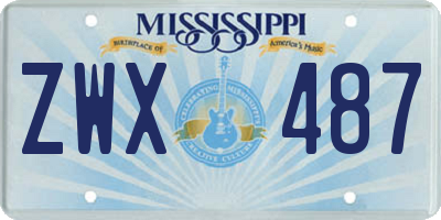 MS license plate ZWX487