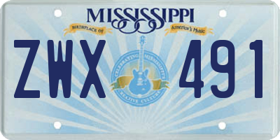 MS license plate ZWX491