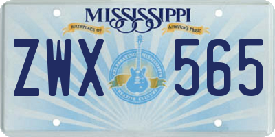 MS license plate ZWX565