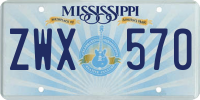 MS license plate ZWX570