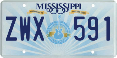 MS license plate ZWX591