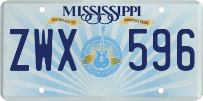MS license plate ZWX596