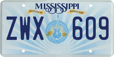 MS license plate ZWX609
