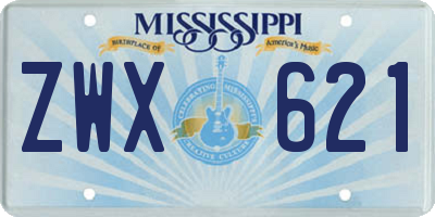 MS license plate ZWX621