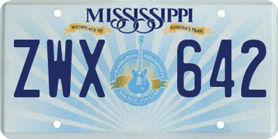 MS license plate ZWX642