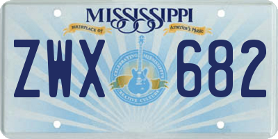 MS license plate ZWX682