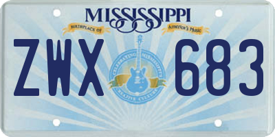 MS license plate ZWX683