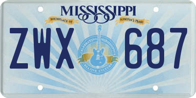 MS license plate ZWX687