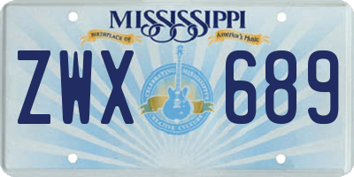 MS license plate ZWX689