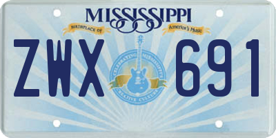 MS license plate ZWX691