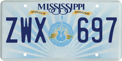 MS license plate ZWX697