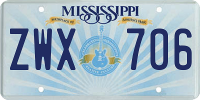 MS license plate ZWX706