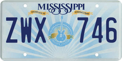 MS license plate ZWX746