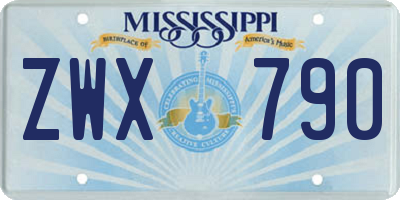 MS license plate ZWX790