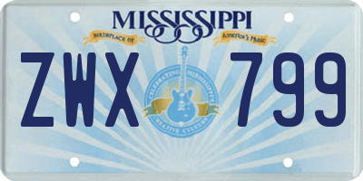 MS license plate ZWX799