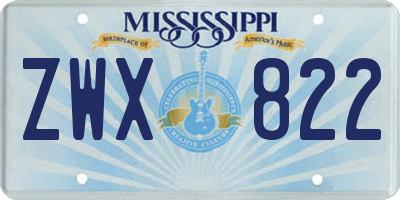 MS license plate ZWX822