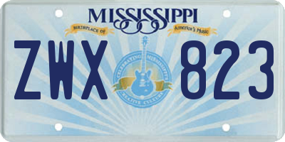MS license plate ZWX823