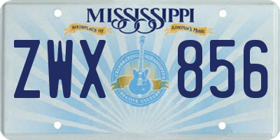 MS license plate ZWX856