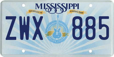 MS license plate ZWX885