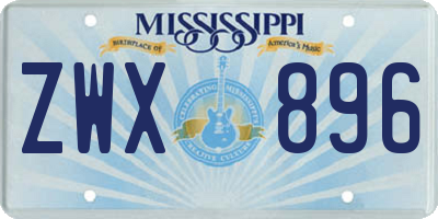 MS license plate ZWX896