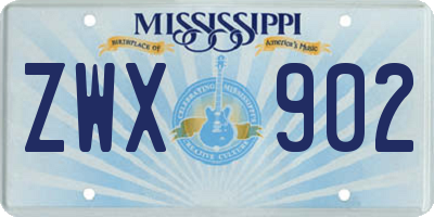 MS license plate ZWX902