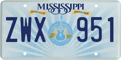 MS license plate ZWX951