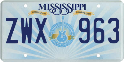 MS license plate ZWX963