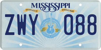 MS license plate ZWY088