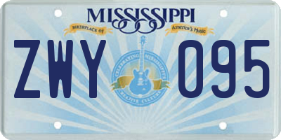 MS license plate ZWY095