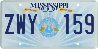 MS license plate ZWY159