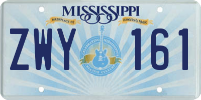 MS license plate ZWY161