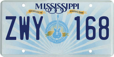 MS license plate ZWY168