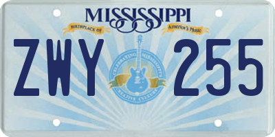 MS license plate ZWY255