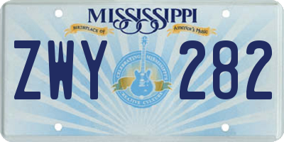 MS license plate ZWY282