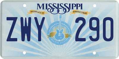 MS license plate ZWY290