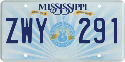 MS license plate ZWY291