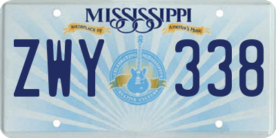 MS license plate ZWY338
