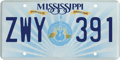 MS license plate ZWY391