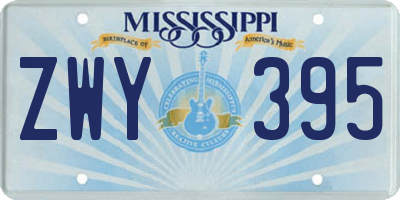 MS license plate ZWY395