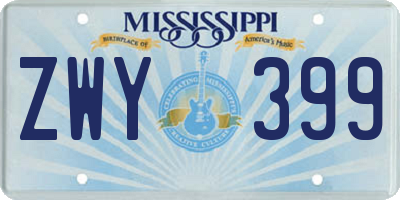 MS license plate ZWY399
