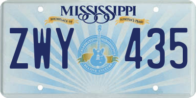 MS license plate ZWY435
