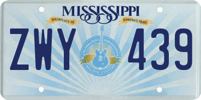 MS license plate ZWY439