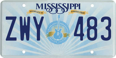 MS license plate ZWY483